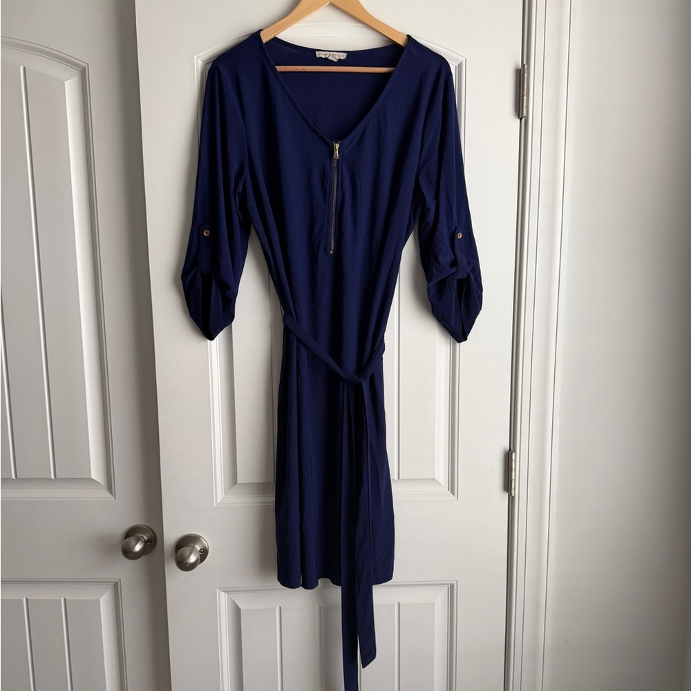 Long Sleeve Navy Dress